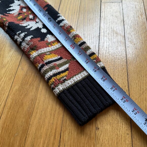 Lucky Brand Size L Multicolor Aztec Inspired Open Front Knit Cardigan Sweater - Picture 15 of 16